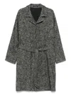 Tagliatore Herringbone Pattern Mid-length Coat Belted