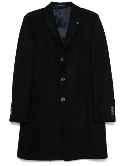 Tagliatore Herringbone Coat In Blue