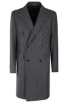 Tagliatore Cappotto D Petto Rever A Lancia Lana Spinata In Grey