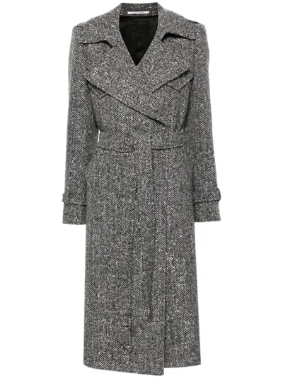 Tagliatore Caitlyn Virgin Wool Blend Maxi Coat In Gray