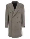 Tagliatore Men's Herringbone Coat In Grey