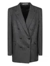 Tagliatore Herringbone Double-breasted Blazer In Gray