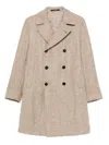 Tagliatore Herringbone Double-breasted Coat In Neutral