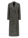 Tagliatore Wool Double-breasted Coat Herringbone Pattern In Gray