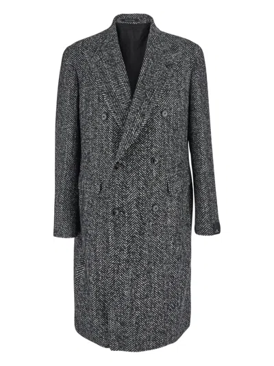 TAGLIATORE HERRINGBONE DOUBLE-BREASTED COAT