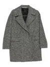 Tagliatore Herringbone Double-breasted Coat In Gray