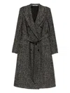Tagliatore Herringbone Double-breasted Coat In Gray