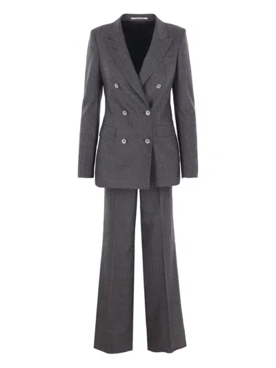 TAGLIATORE HERRINGBONE DOUBLE-BREASTED SUIT