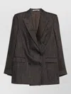 Tagliatore Doublebreasted Jacket With Herringbone Pattern In Gray