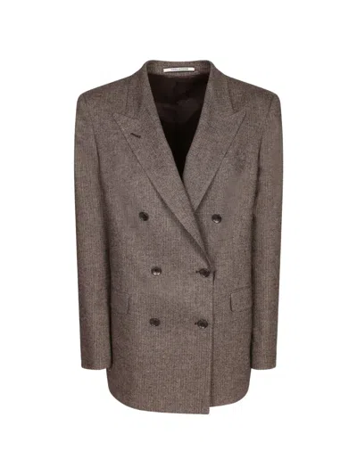 Tagliatore Herringbone Double-breasted Blazer In Multi