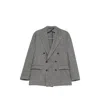 Tagliatore Double-breasted Houndstooth Blazer In Gray