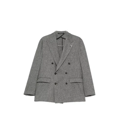 TAGLIATORE HERRINGBONE DOUBLE-BREASTED BLAZER