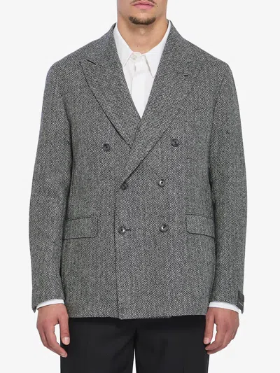 TAGLIATORE HERRINGBONE DOUBLEBREASTED JACKET