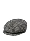 Tagliatore Herringbone Hat In Black