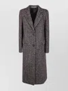 Tagliatore Herringbone Long Sleeve Coat Side Pockets In Gray