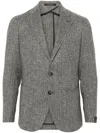Tagliatore Herringbone-pattern Blazer In Black