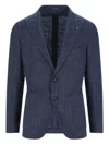 Tagliatore Herringbone-pattern Blazer In Blue