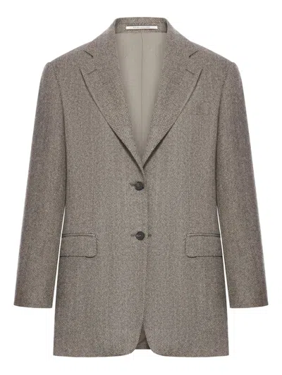 TAGLIATORE HERRINGBONE-PATTERN BLAZER