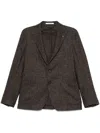 Tagliatore Herringbone-pattern Blazer In Brown