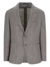 Tagliatore Herringbone-pattern Blazer In Gray
