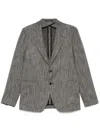 Tagliatore Herringbone-pattern Blazer In Grey