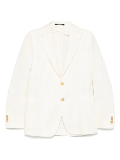 Tagliatore Herringbone-pattern Blazer In Neutrals