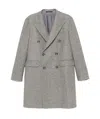 Tagliatore Herringbone-pattern Coat In Gray