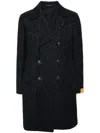 Tagliatore Herringbone-pattern Double-breasted Coat In Black