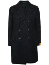 Tagliatore Herringbone-pattern Double-breasted Coat In Blue