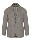 Tagliatore Herringbone-pattern Jacket In Gray