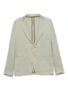 Tagliatore Herringbone-pattern Jacket In Gray
