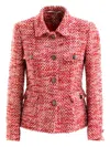 Tagliatore Herringbone-pattern Jacket In Pink