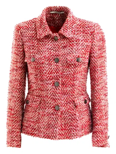 Tagliatore Herringbone-pattern Jacket In Pink