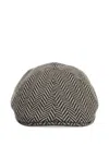 Tagliatore Herringbone-pattern Logo-plaque Beret In Neutral