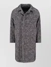 Tagliatore Multicolour Herringbone Coat With Structured Collar And Belted Waist In Gray