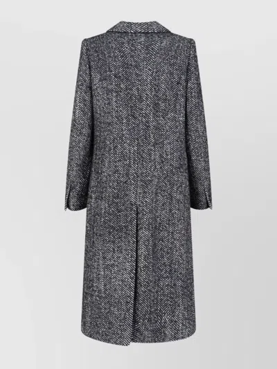 TAGLIATORE HERRINGBONE PATTERN LONG LENGTH JACKET