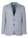 Tagliatore Tailored Herringbone Pattern Jacket In Blue