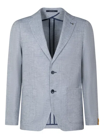 TAGLIATORE HERRINGBONE-PATTERNED BLAZER