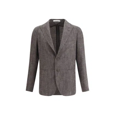 TAGLIATORE HERRINGBONE PATTERNED BLAZER