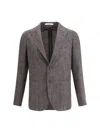 Tagliatore Herringbone Patterned Blazer In Black