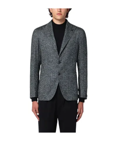 TAGLIATORE HERRINGBONE SINGLE-BREASTED BLAZER