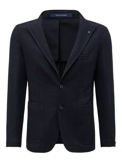 Tagliatore Black Jersey Montecarlo Single-breasted Blazer