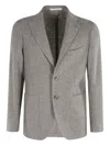 Tagliatore Herringbone Single-breasted Blazer In Gray
