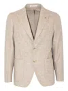 Tagliatore Herringbone Single-breasted Blazer In Neutral