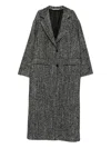 Tagliatore Black Chevron Wool Blend Amanda Coat In Black