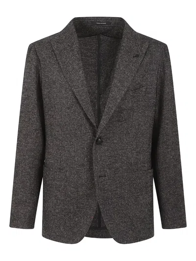 Tagliatore Herringbone Single-breasted Jacket In Gray