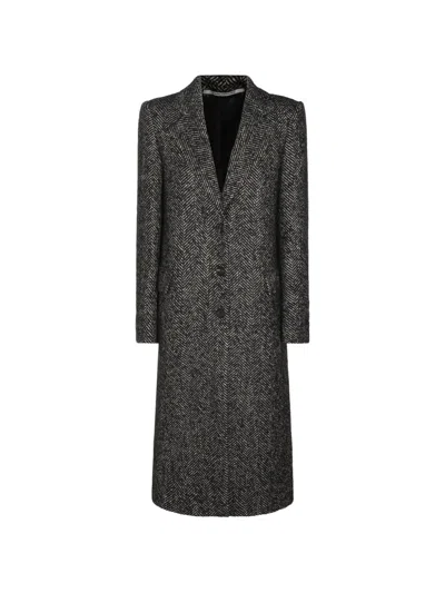 Tagliatore Herringbone Single-breasted Coat In Animal Print