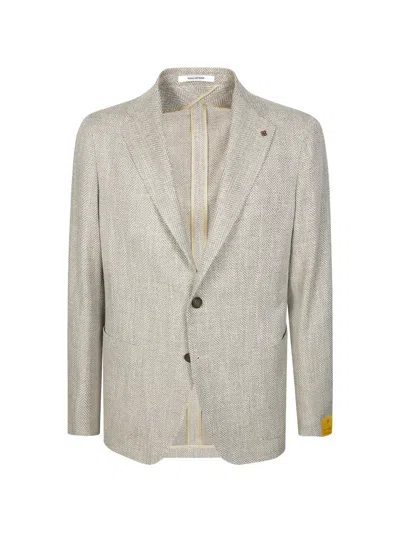 Tagliatore Herringbone Single-breasted Jacket In Neutral