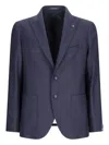 Tagliatore Herringbone Two-button Blazer In Blue