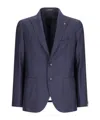 Tagliatore Herringbone Two-button Blazer In Blue